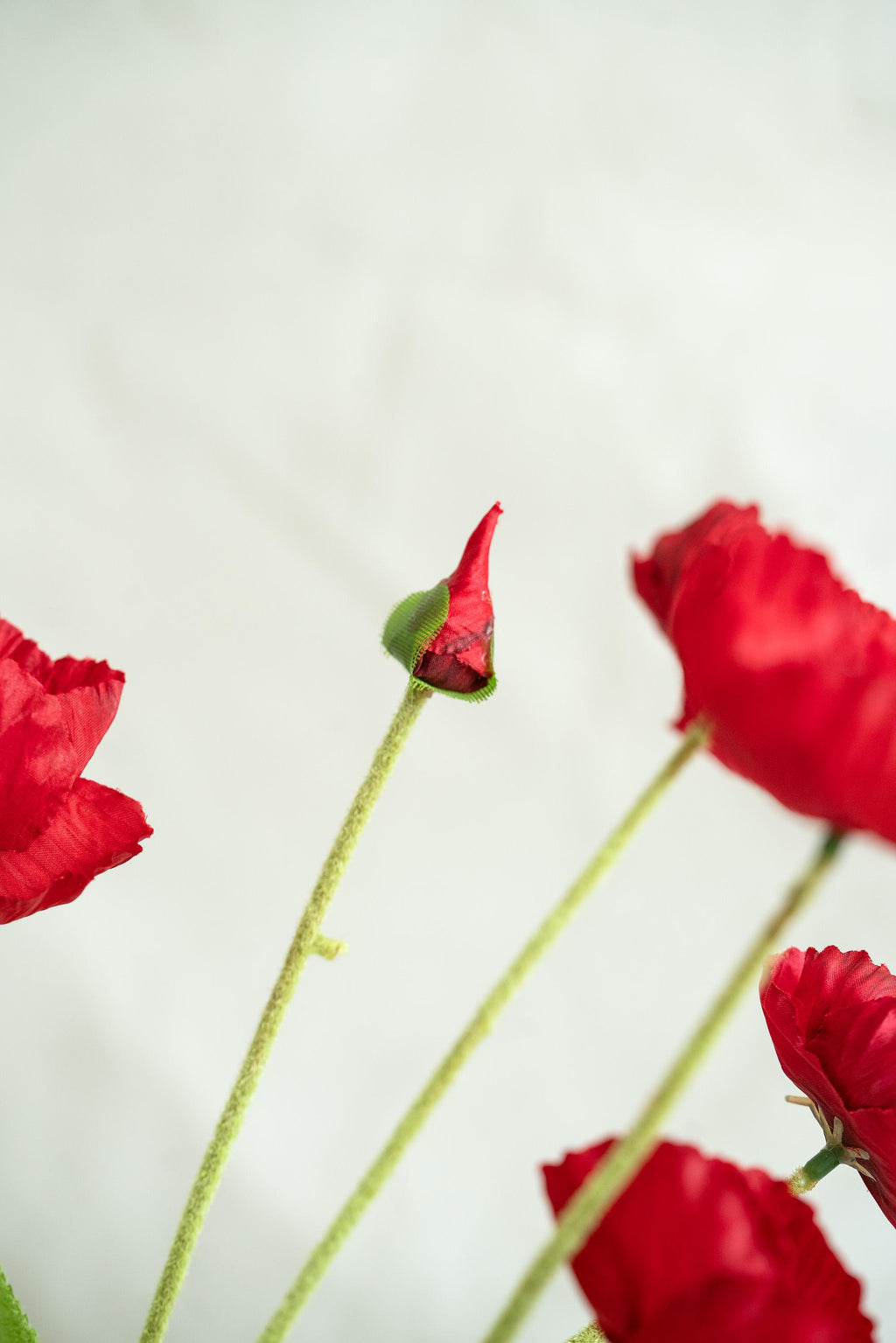 23.6'' Red Faux Poppy Flower - Silk Poppy Flower Stem, DIY Floral Arrangement, Wedding Centerpiece, Home Decor, Gift For Her, Flower Bouquet