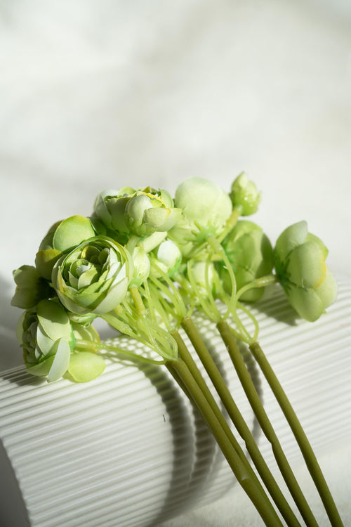 10'' Green Picasso Rose Bundle – Faux Flower Stems Perfect For DIY Wedding Bouquet, Wreath, Silk Ranunculus Centerpiece, Crafts&Arrangements