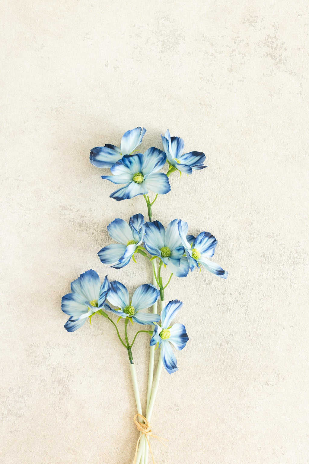 11.8'' Short Stem Blue Cosmos Faux Flowers - Silk Cosmos Branch, Centerpiece flower, DIY Home Decor, Wedding Design Flowers, Gift For Mom