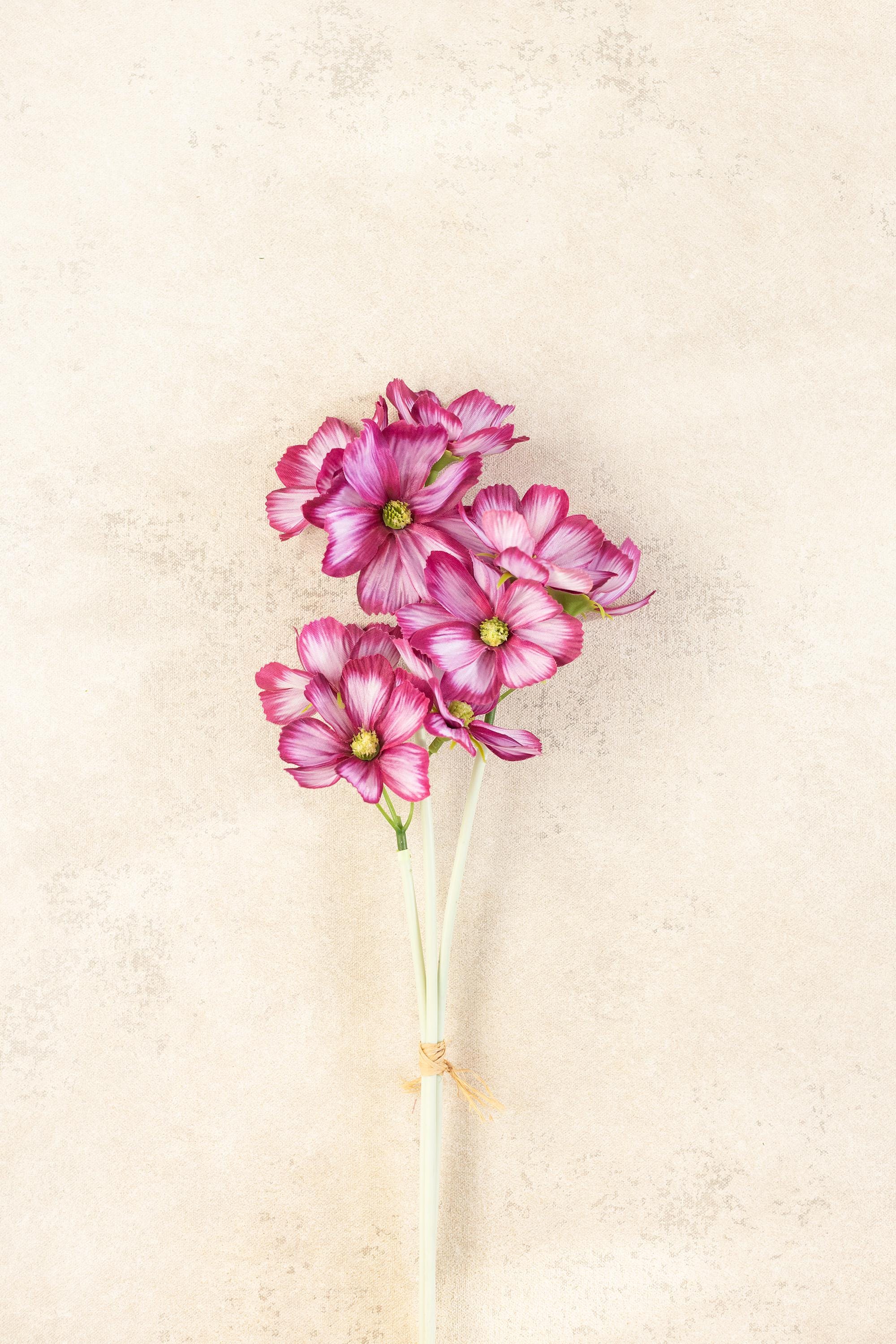 11.8'' Short Stem Purple Red Cosmos Faux Flowers - Silk Cosmos Branch, Centerpiece flower, DIY Home Decor, Wedding Flowers, Gift For Mom