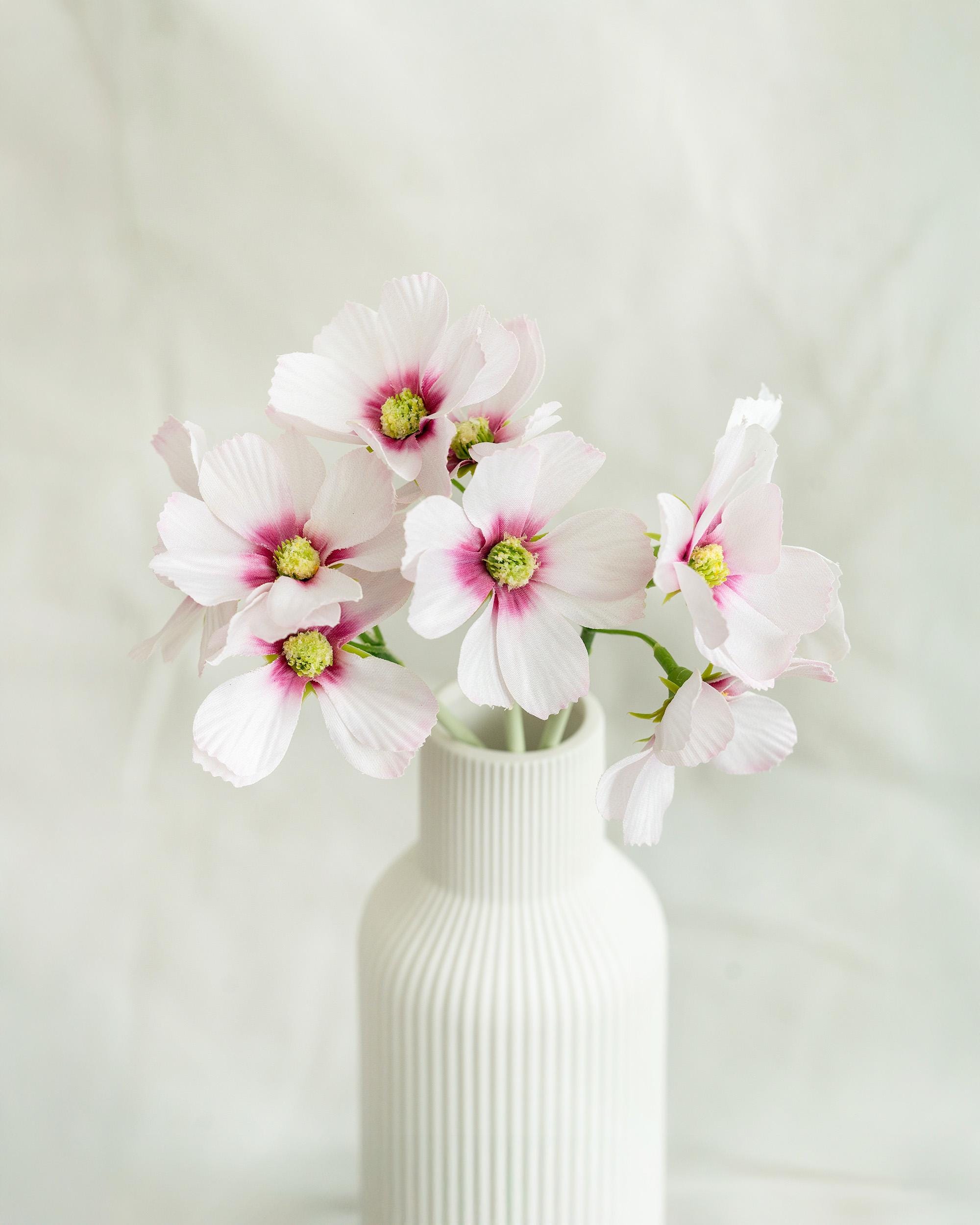 11.8'' Short Stem Light Pink Cosmos Faux Flowers - Silk Cosmos Branch, Centerpiece flower, DIY Home Decor, Wedding Flowers, Gift For Mom