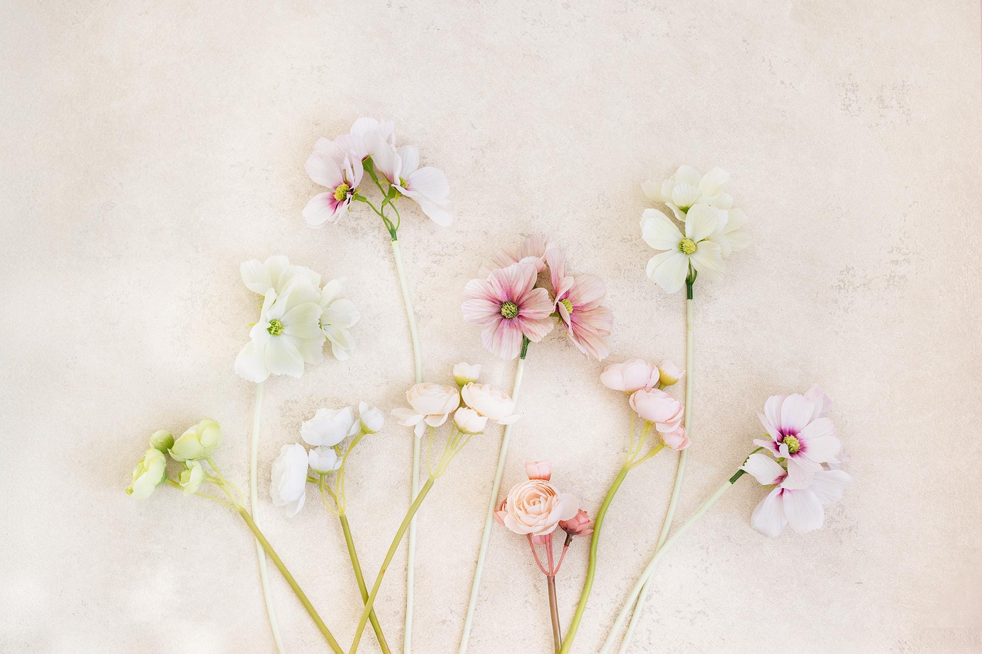 11.8'' Short Stem Dusty Pink Cosmos Faux Flowers - Silk Cosmos Branch, Centerpiece flower, DIY Home Decor, Wedding Flowers, Gift For Mom