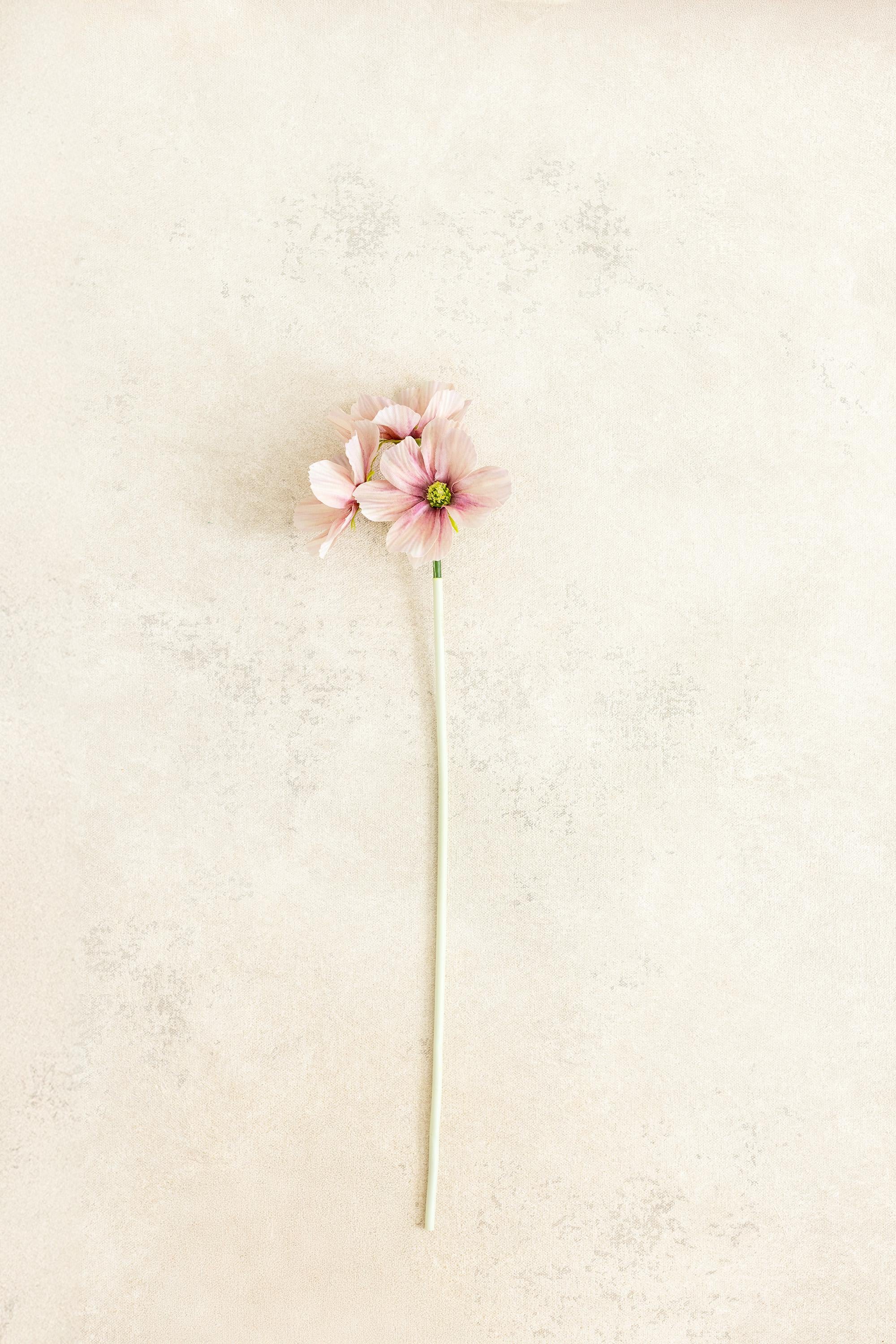 11.8'' Short Stem Dusty Pink Cosmos Faux Flowers - Silk Cosmos Branch, Centerpiece flower, DIY Home Decor, Wedding Flowers, Gift For Mom