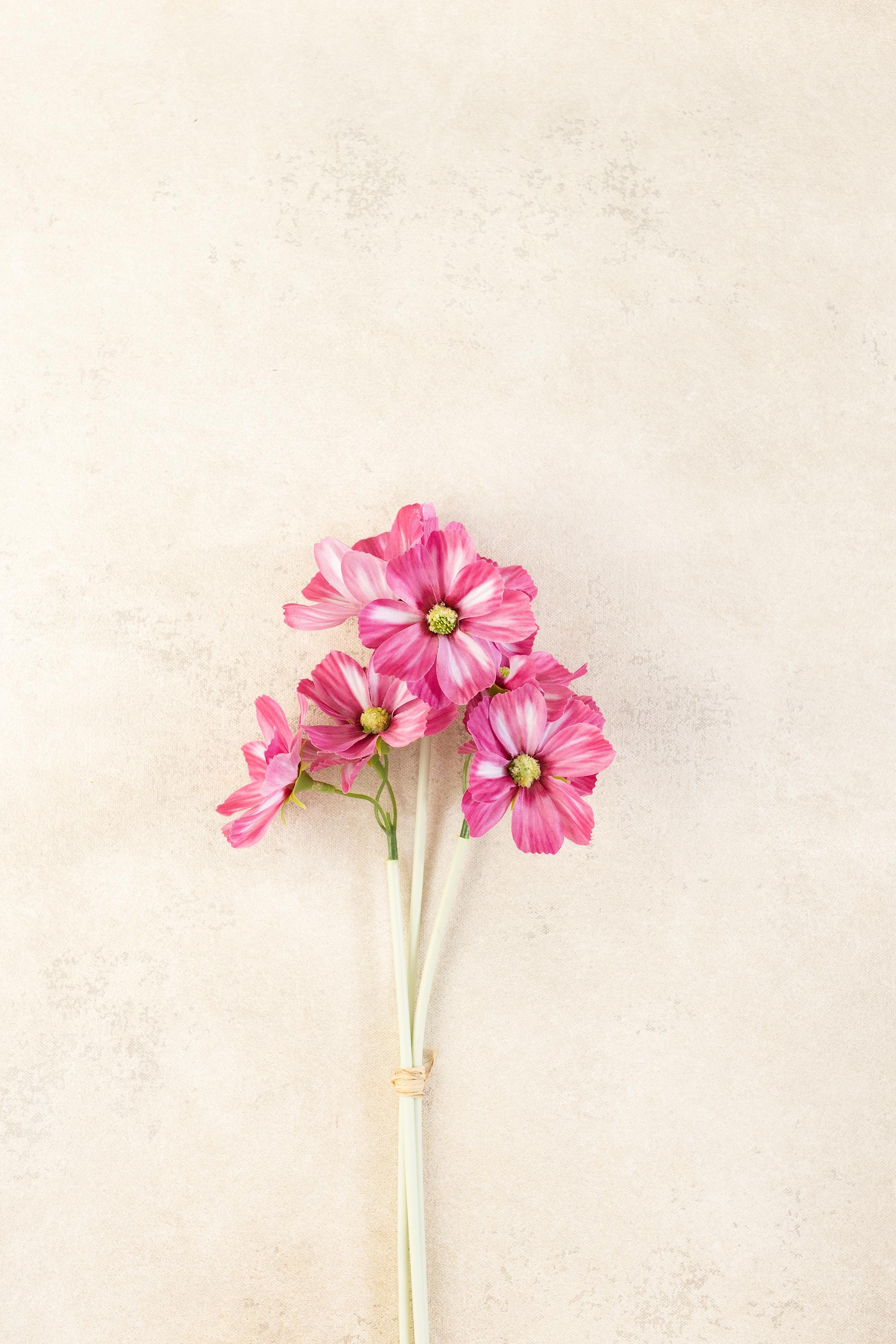 11.8'' Short Stem Pink Cosmos Faux Flowers - Silk Cosmos Branch, Centerpiece flower, DIY Home Decor, Wedding Flowers, Gift For Mom