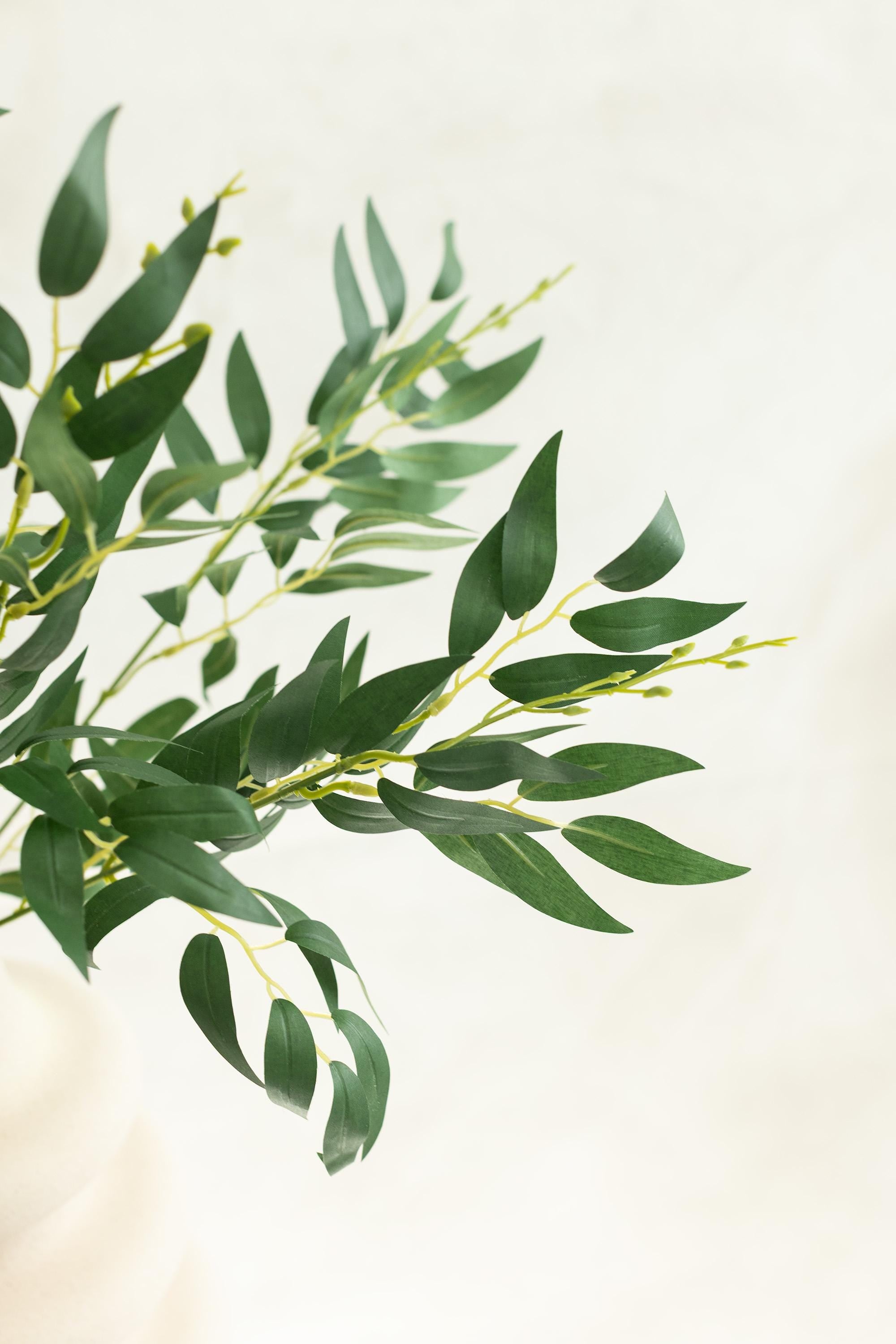 Faux Willow Branch Greenery Silk Willow Foliage for DIY Wreath Vine Wedding Decoration Minimalist Home Decor