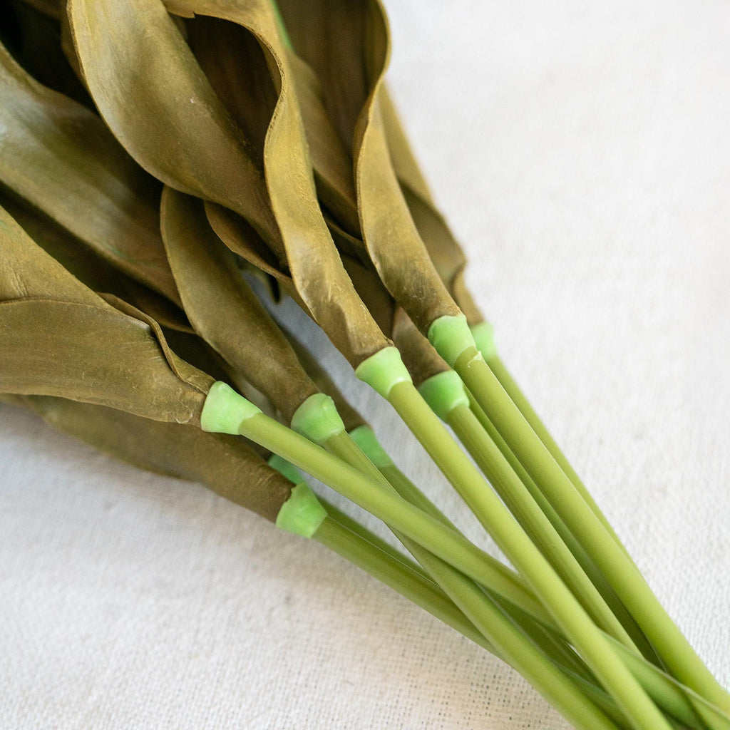 Real Touch Teal Lily-Flowered Tulips Stems – PU Faux Decor Flowers for Vase, Blue Floral Arrangements, Home Decor, Wedding Table Flowers