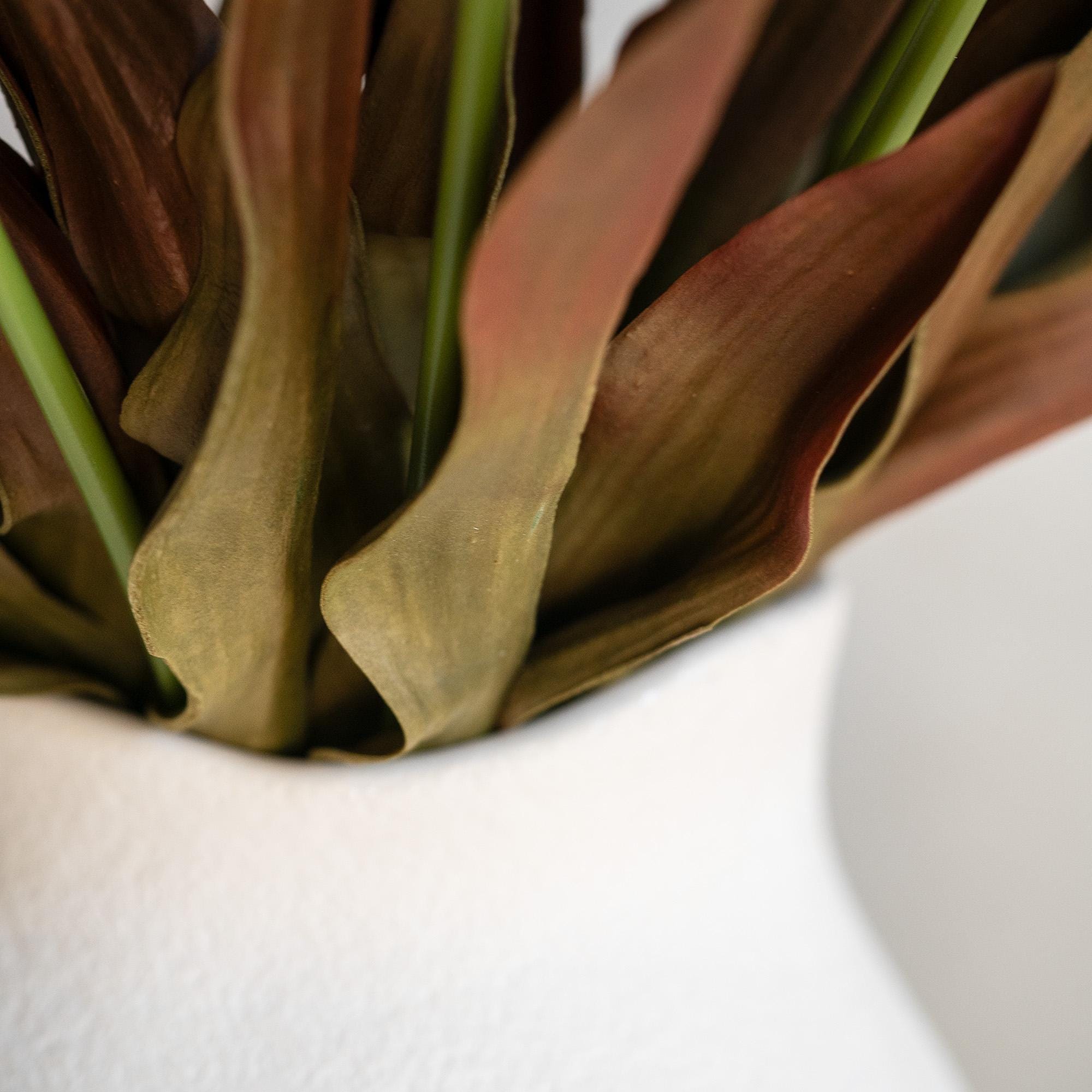 Real Touch Teal Lily-Flowered Tulips Stems – PU Faux Decor Flowers for Vase, Blue Floral Arrangements, Home Decor, Wedding Table Flowers