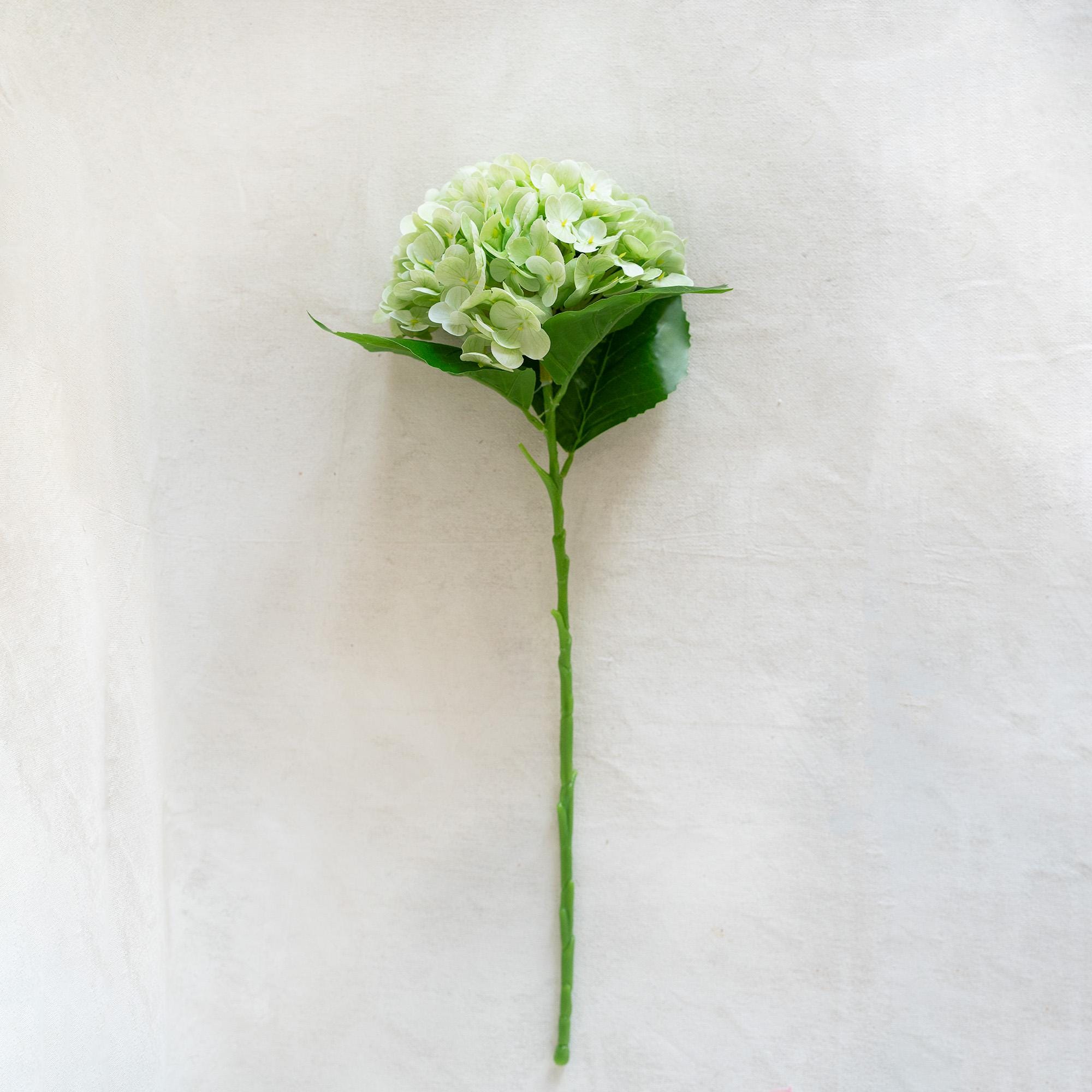 20" Real Touch Spring Sage Green Hydrangea Stem, Faux Hydrangea Flower for Vase Decor, Farmhouse Spring Floral Arrangement, Wedding Styling