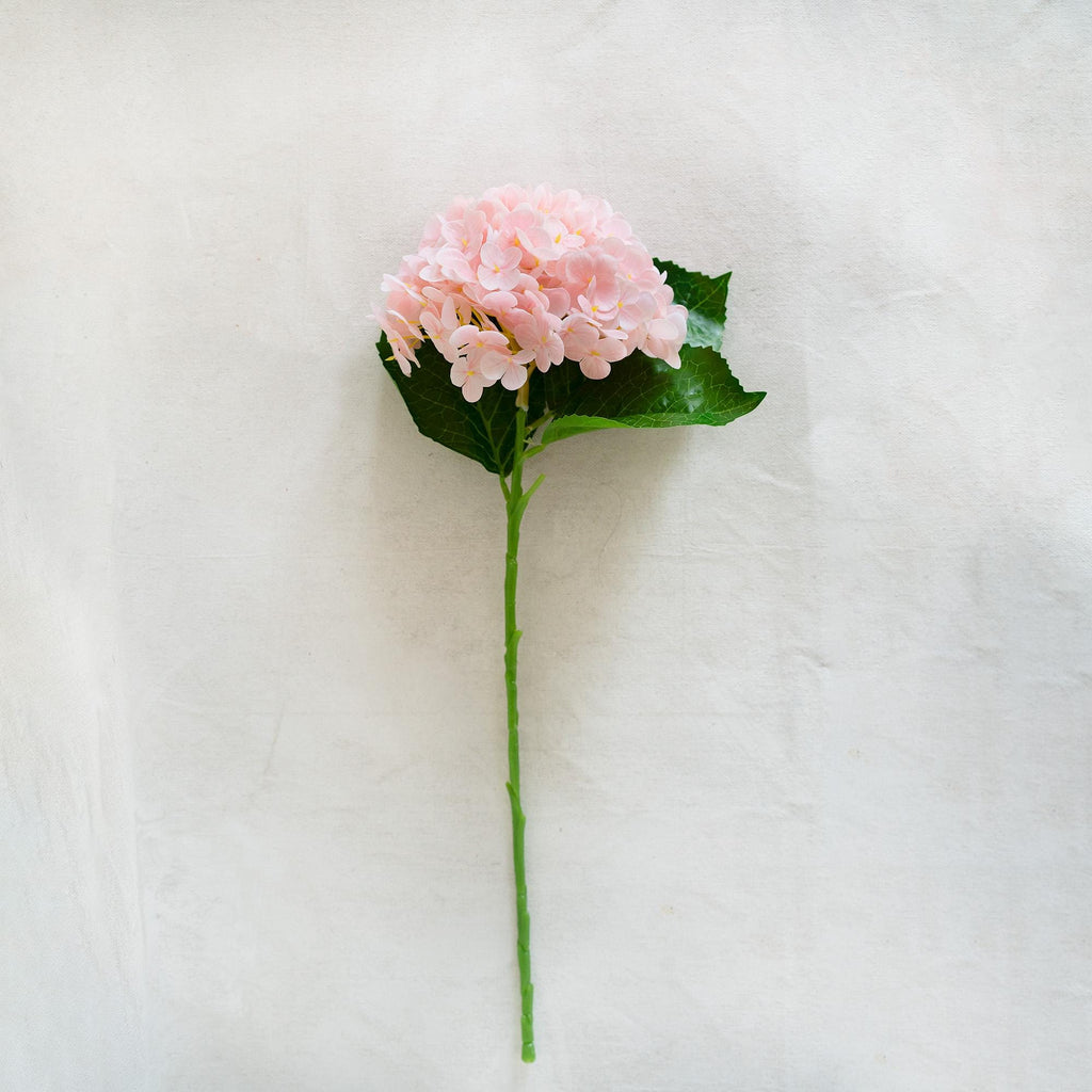 20" Real Touch Light Blush Pink Hydrangea Stem, Faux Hydrangea Flower for Vase Decor, Farmhouse Spring Floral Arrangement, Wedding Styling