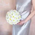 Ivory White Magnolia Bridal Bouquet with Babys Breath, Real touch Magnolia Wedding Flower Bouquet, Elegant Southern Bridesmaid Bouquet gift