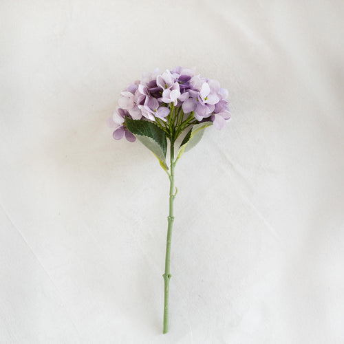 13" Faux Gray Purple Hydrangea Stem, Silk Pastel Blooms Wedding Bouquet, DIY Flowers, Bridal Shower, Event Reception Table Centerpiece