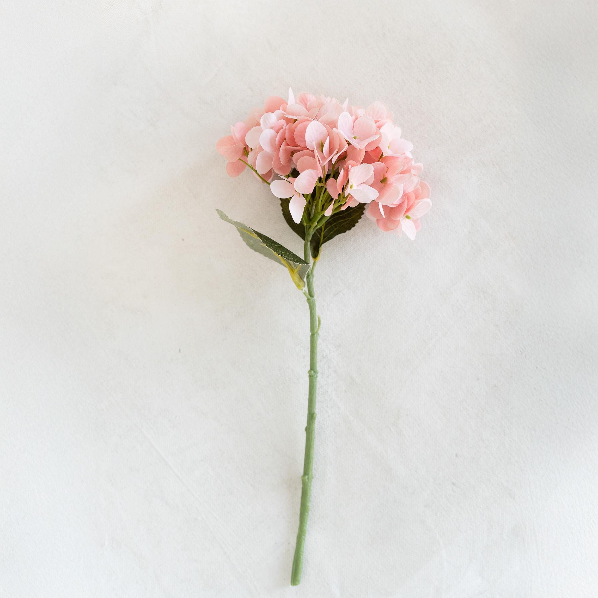 13" Faux Champagne Pink Hydrangea Stem, Silk Pastel Blooms Wedding Bouquet, DIY Flowers, Bridal Shower, Event Reception Table Centerpiece