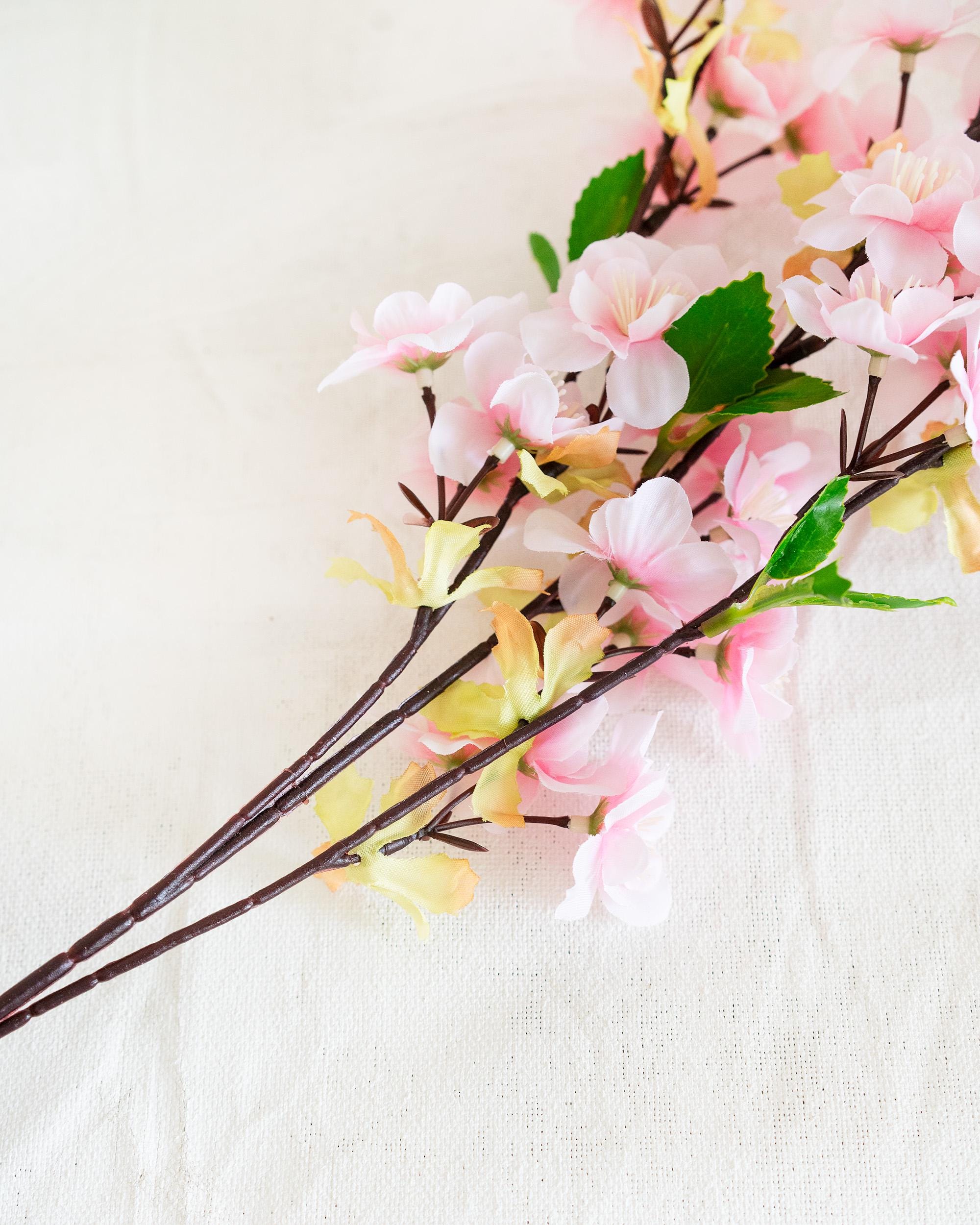 25" Spring Faux Light Pink Sakura Branch, Realistic Cherry Blossom Stems for Wedding Centerpiece Decor, Home Styling, Event Arrangements