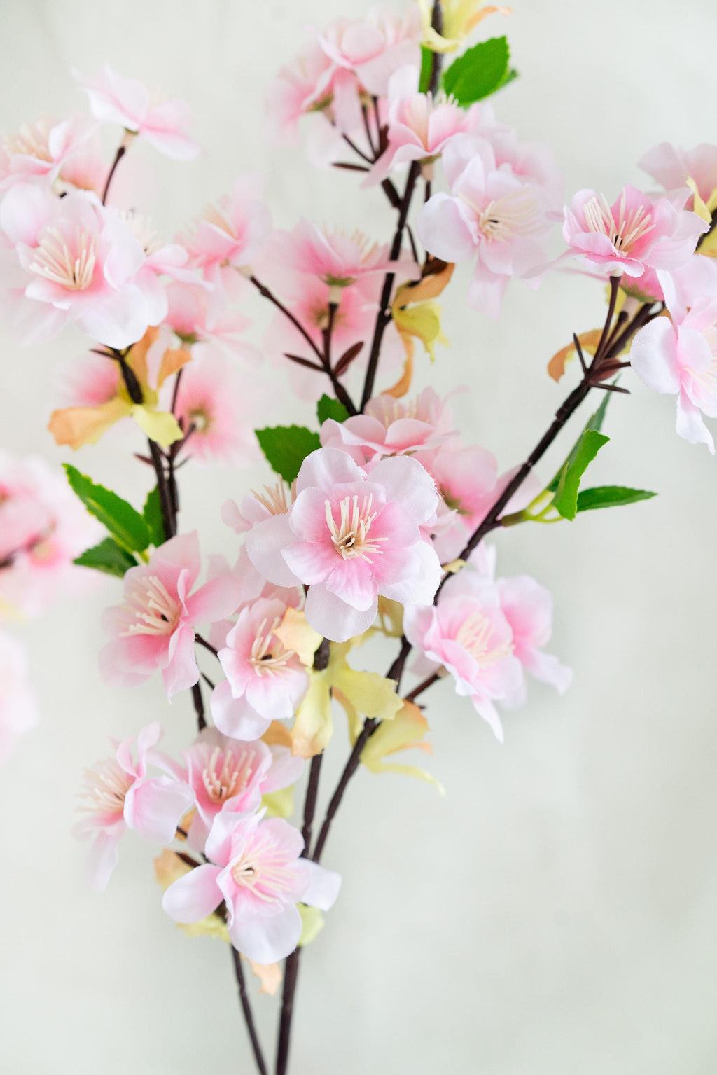 25" Spring Faux Light Pink Sakura Branch, Realistic Cherry Blossom Stems for Wedding Centerpiece Decor, Home Styling, Event Arrangements