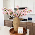 25" Faux White Cherry Blossom Branch – Real Touch Sakura Stems for Elegant Home Decor, Wedding Centerpieces, Spring Floral Arrangement