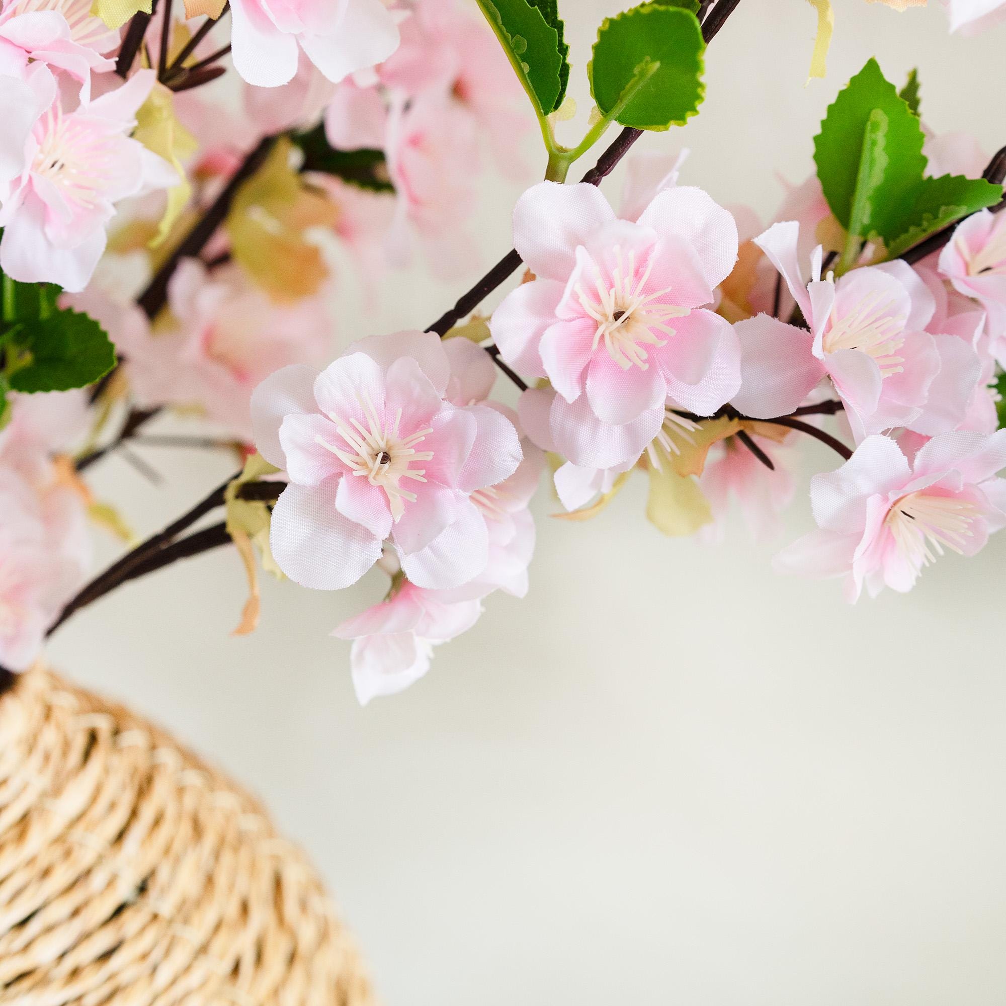 25" Spring Faux Light Pink Sakura Branch, Realistic Cherry Blossom Stems for Wedding Centerpiece Decor, Home Styling, Event Arrangements