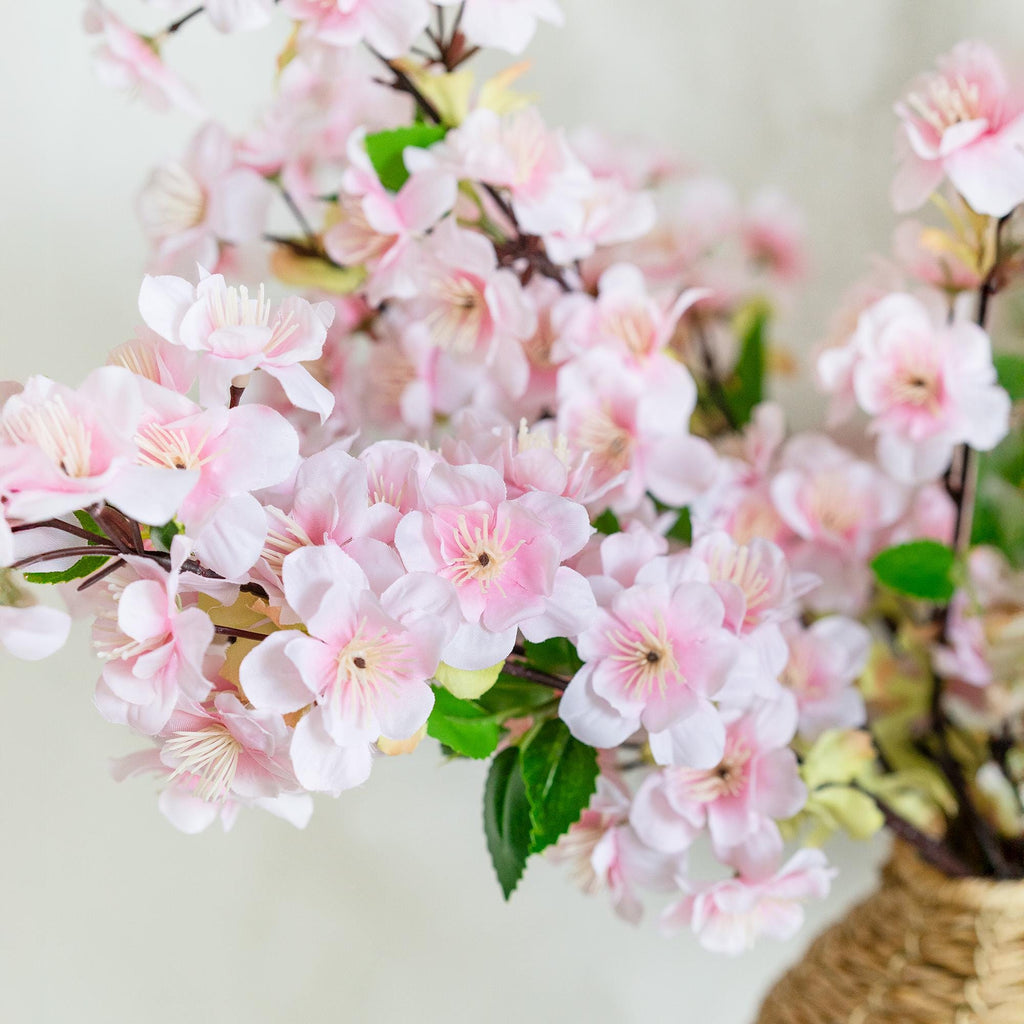 25" Spring Faux Light Pink Sakura Branch, Realistic Cherry Blossom Stems for Wedding Centerpiece Decor, Home Styling, Event Arrangements