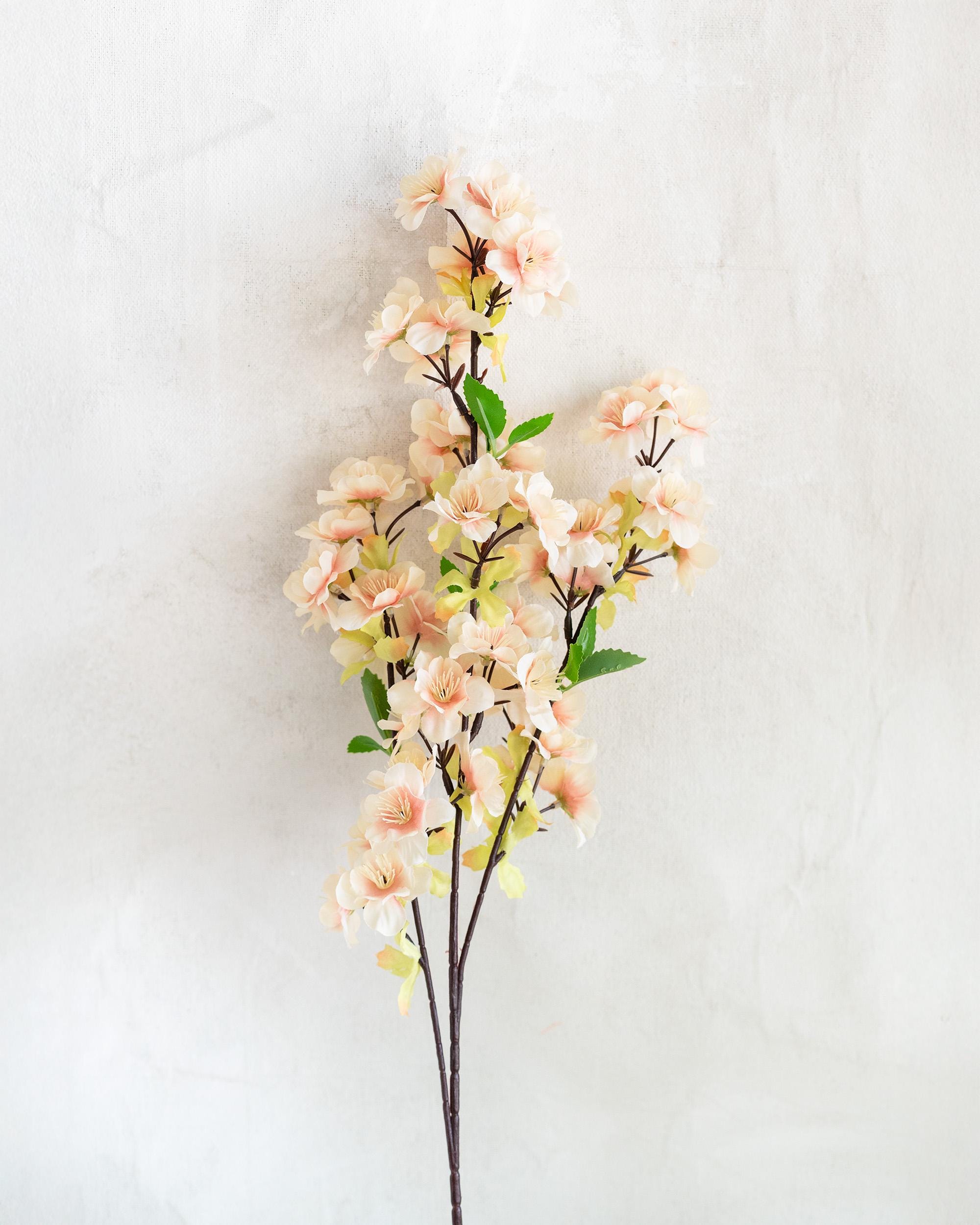 25" Spring Faux Light Pink Sakura Branch, Realistic Cherry Blossom Stems for Wedding Centerpiece Decor, Home Styling, Event Arrangements