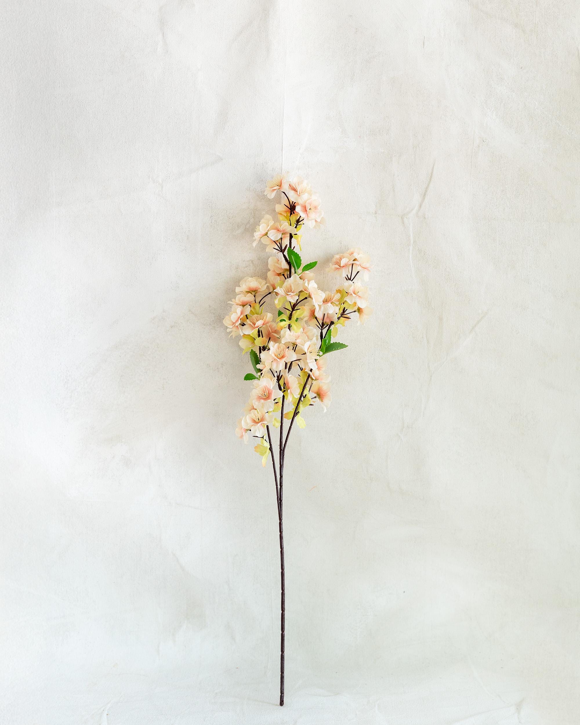 25" Faux Champagne Pink Sakura Branch, Realistic Cherry Blossom Stems for Wedding Decor, Spring Home Styling, Event Floral Arrangements