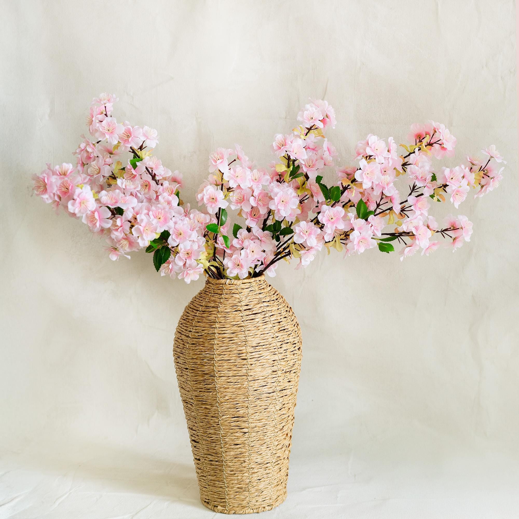 25" Faux Champagne Pink Sakura Branch, Realistic Cherry Blossom Stems for Wedding Decor, Spring Home Styling, Event Floral Arrangements